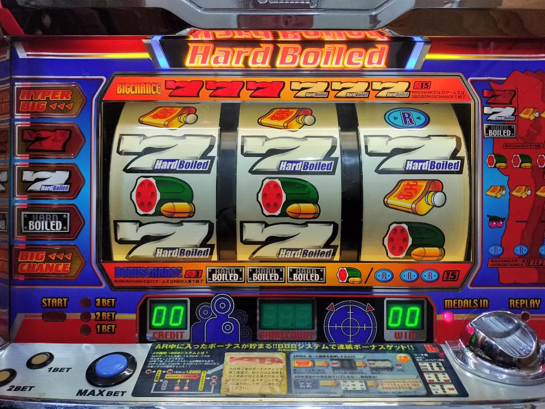 【パチスロ実機】サミー★ハードボイルド２【オートプレイ付不要機付】４号機