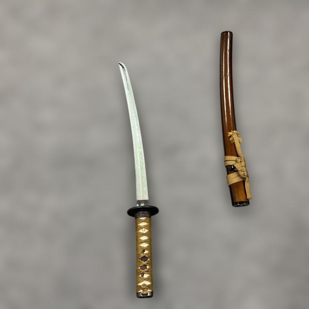 未開刃，模造刀、白鞘 刀 剣 長尺模造刀 曲線刃 木製ハンドル 刀 約70cm