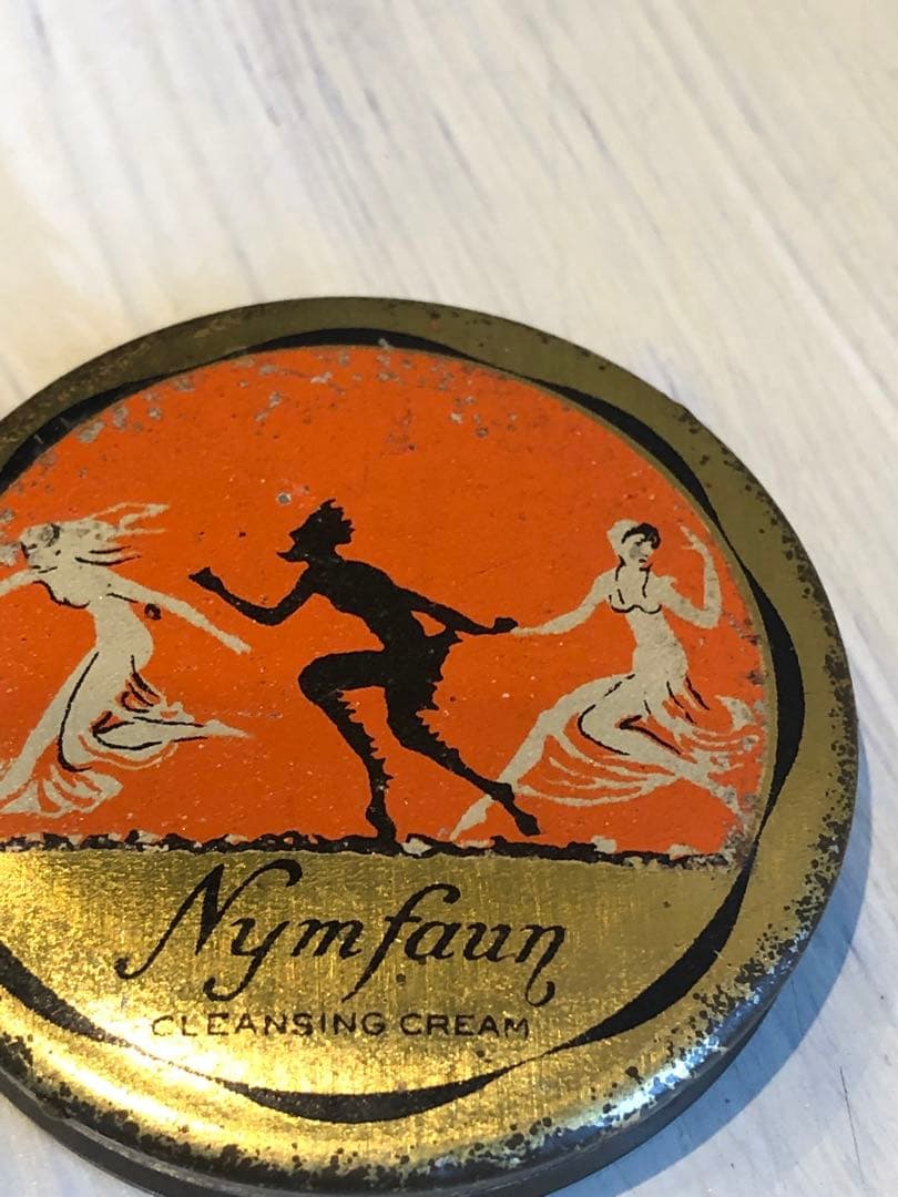 アンティーク　デビル 悪魔　ブリキ缶　アドバタイジング　インダストリアル　レトロ