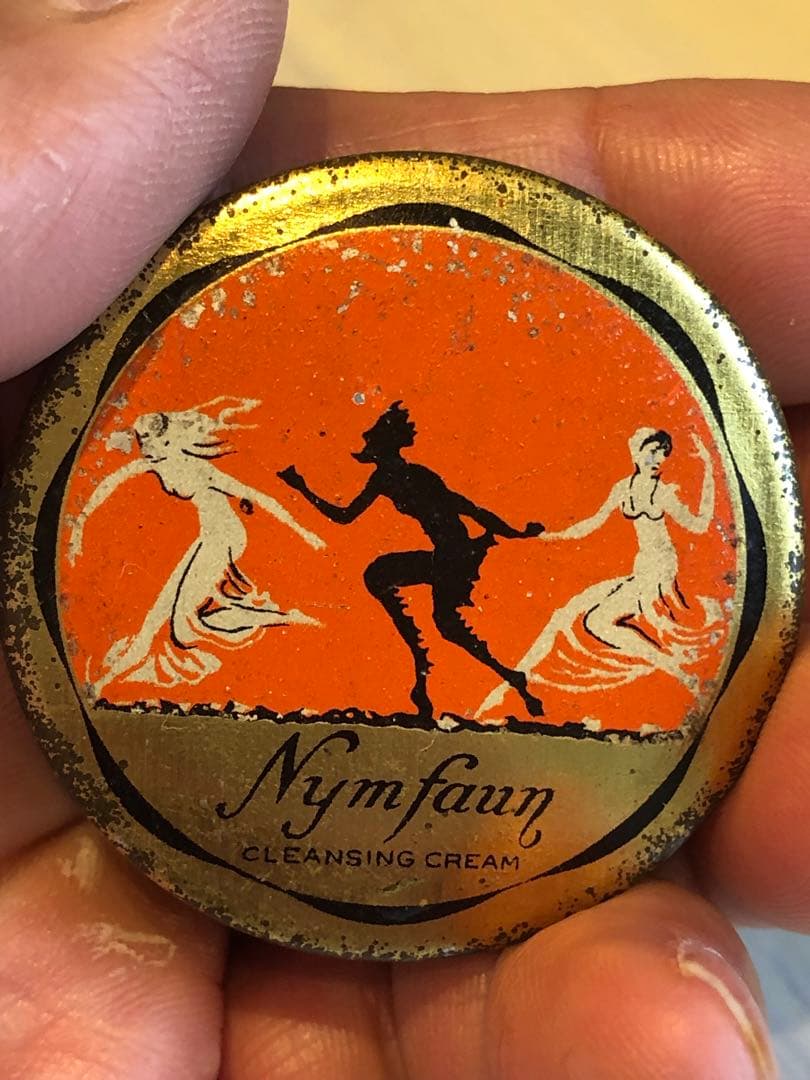 アンティーク　デビル 悪魔　ブリキ缶　アドバタイジング　インダストリアル　レトロ