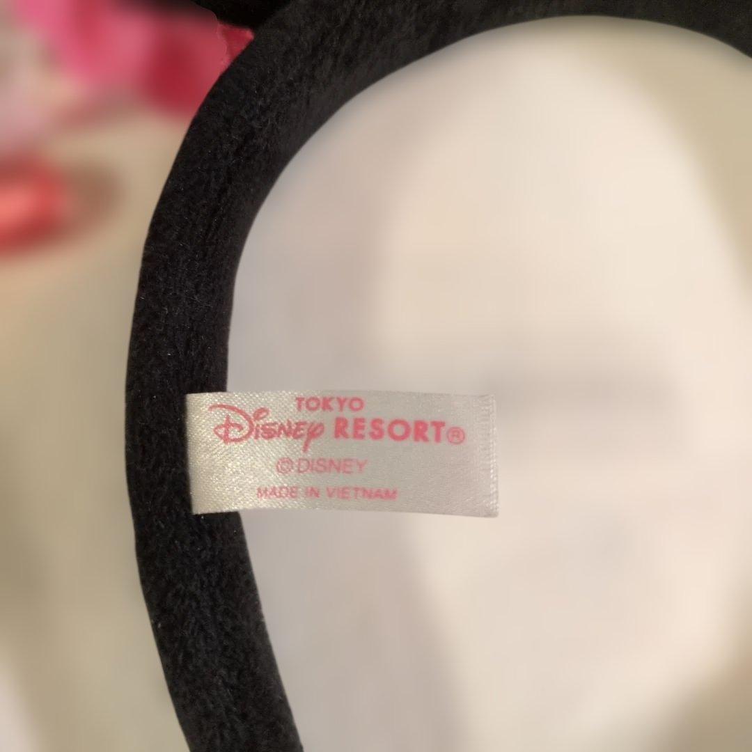 TDR ミニー ピンクリボンハートイヤリング付カチューシャ　東京ディズニーランド