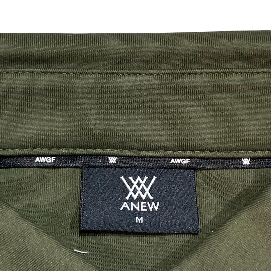 ANEW GOLF アニュー ゴルフ 半袖 ストレッチ ポロシャツ M カーキ