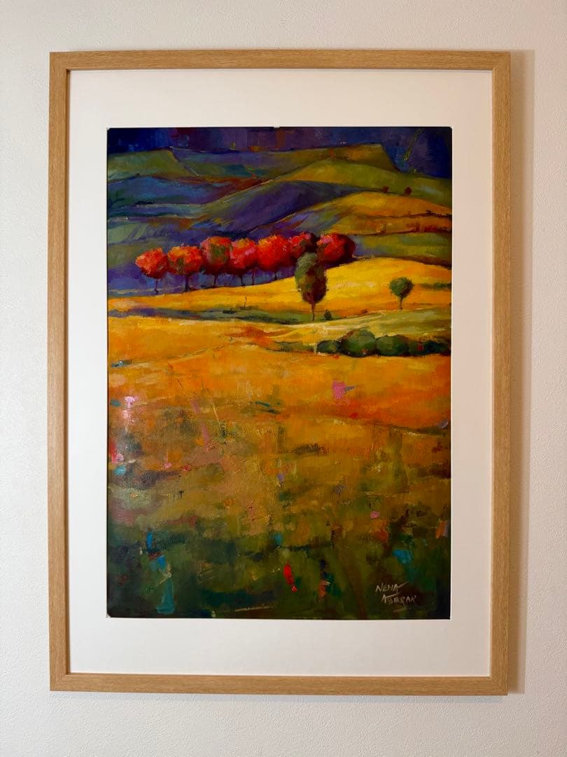 風景画 油彩 木製フレーム