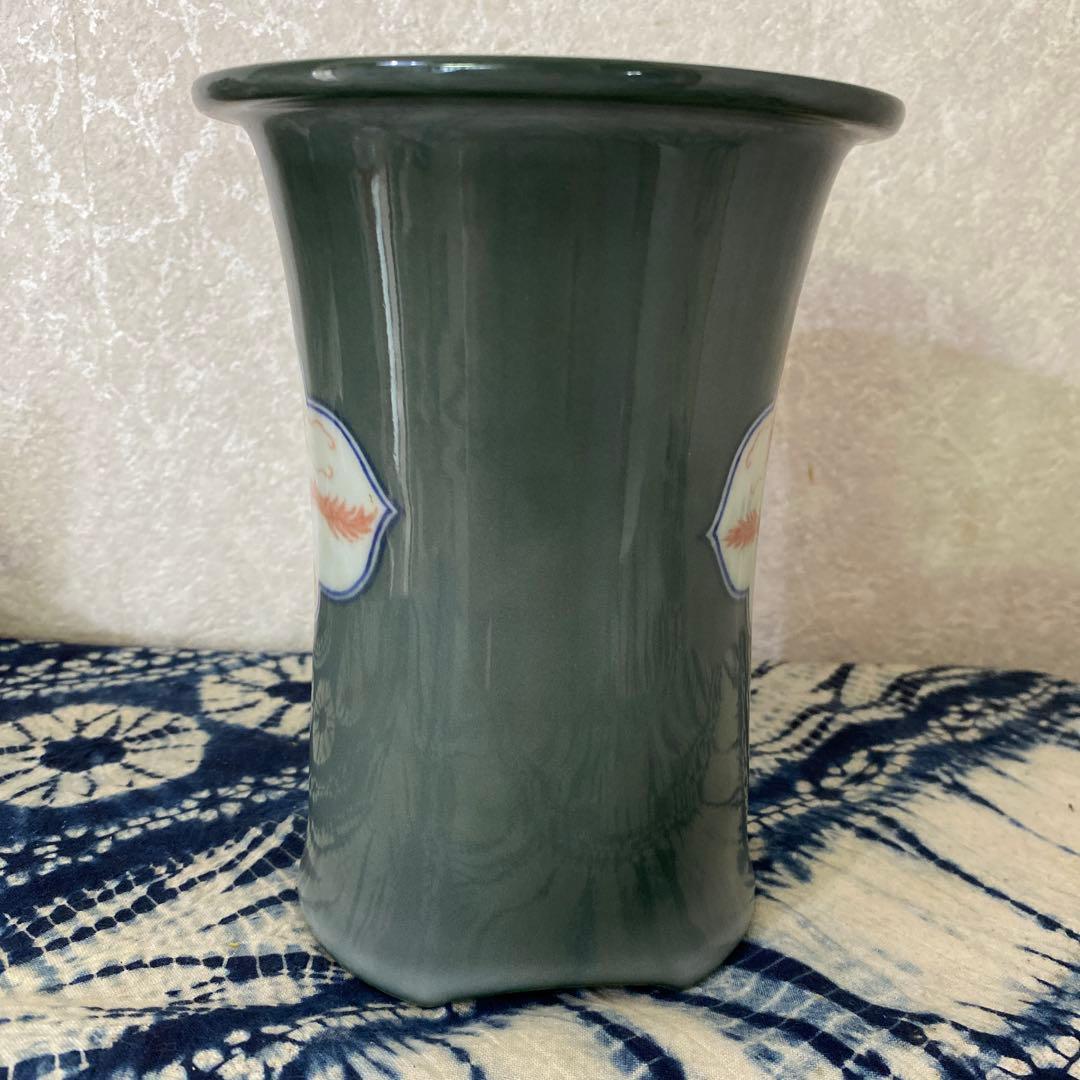 真葛香山　赤絵龍　蘭鉢　植木鉢　盆栽