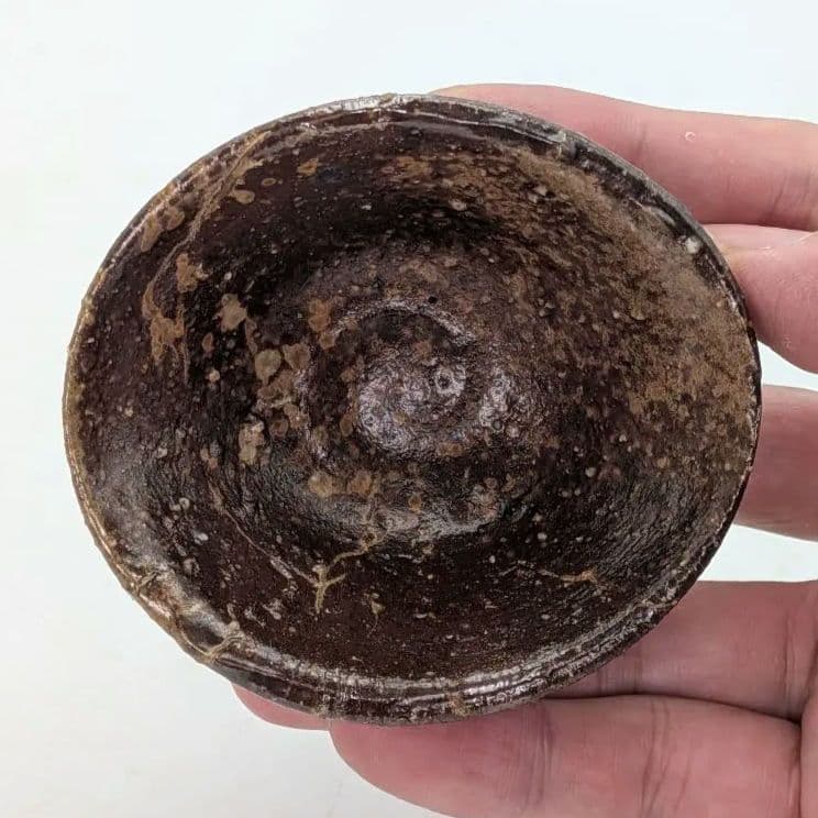 隠崎隆一 備前焼 酒呑 共箱共布 ぐい呑 酒器 酒盃 酒杯 食器 お猪口 在銘