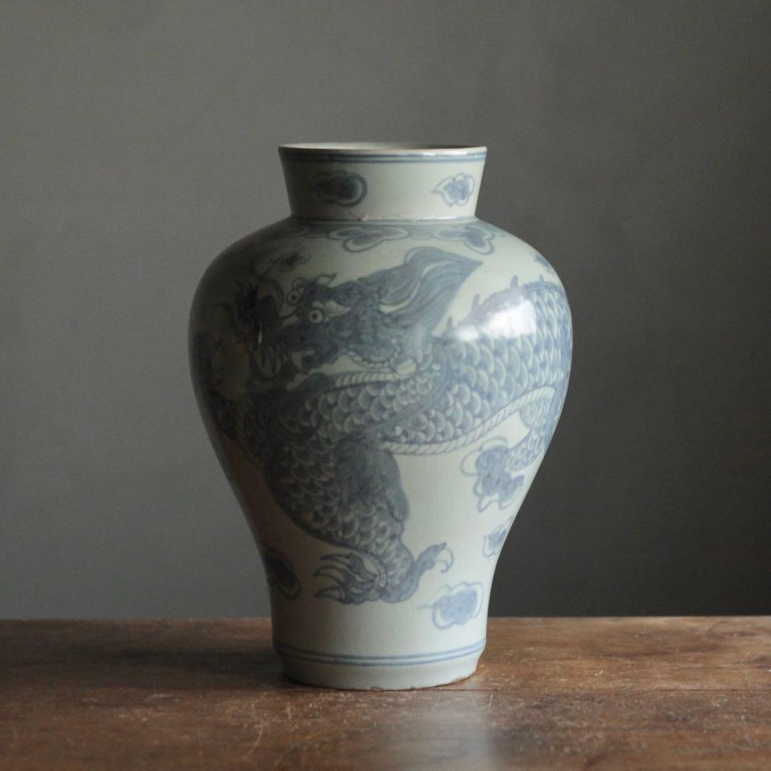 李朝 青花 壺 染付 朝鮮美術 古美術 古道具 アンティーク