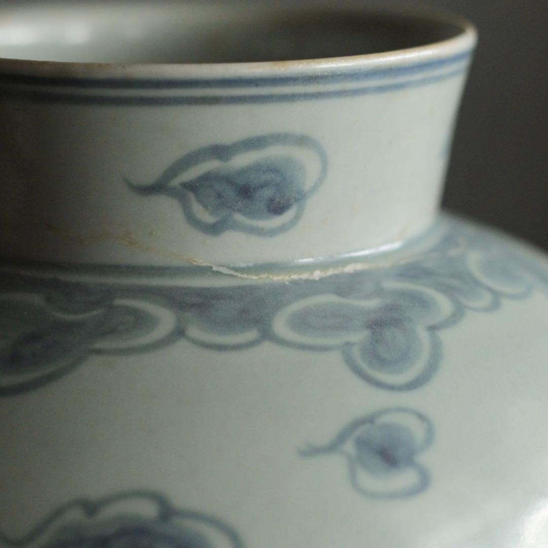 李朝 青花 壺 染付 朝鮮美術 古美術 古道具 アンティーク