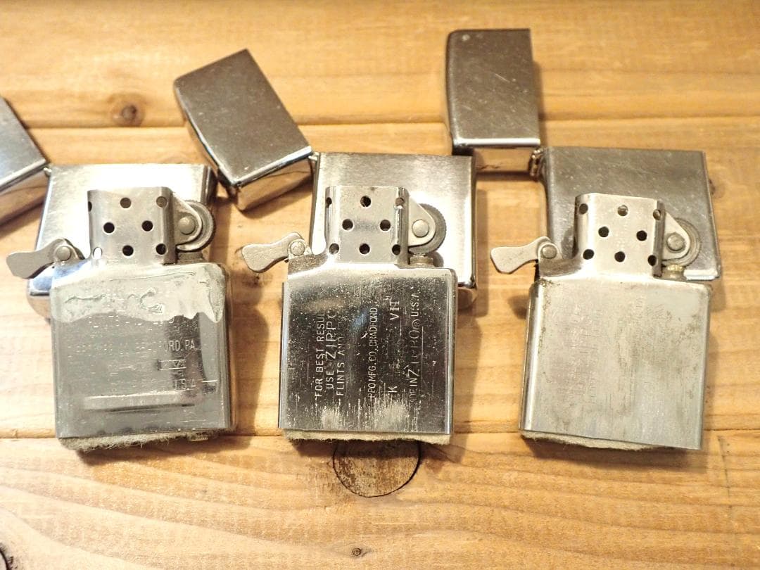 Zippoライター メタルシルバー オイルライター 5点まとめて