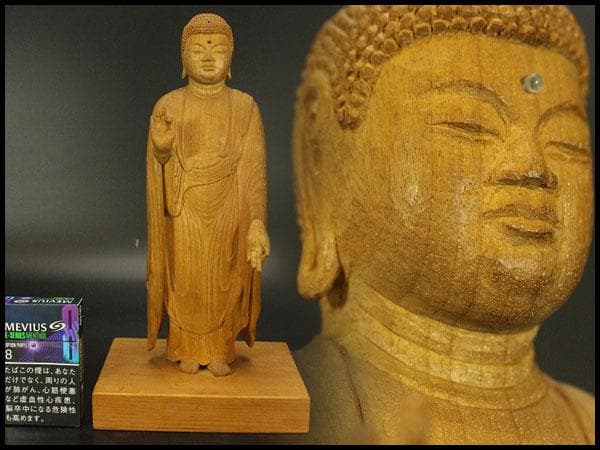 仏教美術 木彫 仏像(A704)