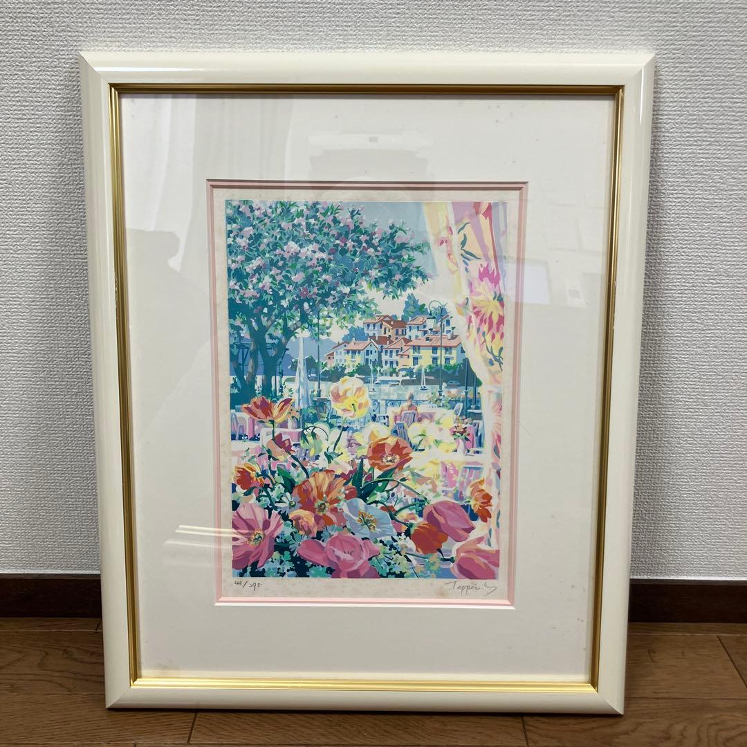 笹倉鉄平「春のマジョーレ湖」水辺の四季スイートより シルクスクリーン