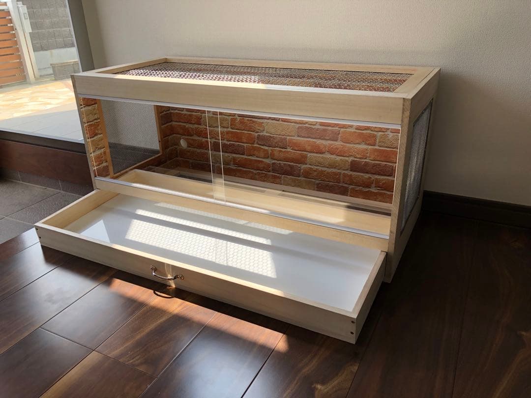 新品　木製ケージ　引出し付　ハリネズミ　ハムスター　小動物　カスタムベースに！