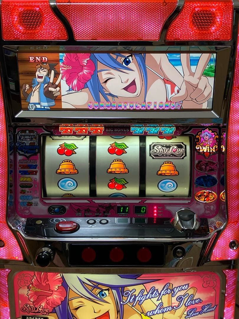 【送料無料】希少！パチスロ 初代スカイラブ 不要機付き ラブパネル 実機