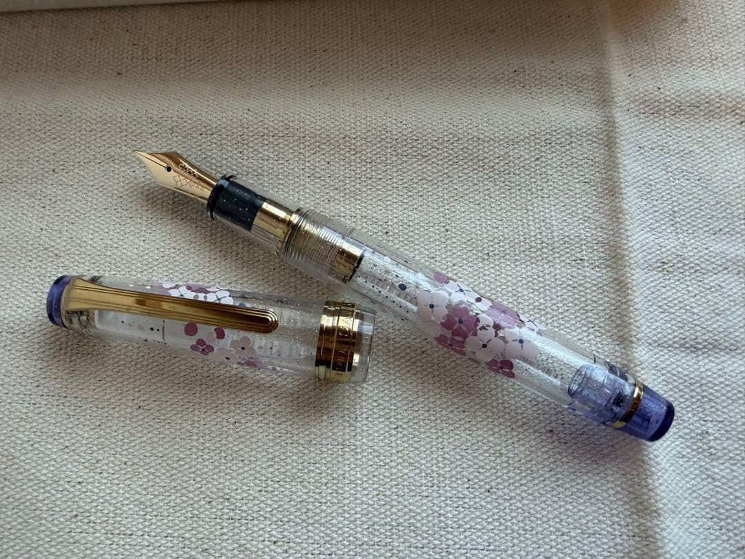 お値下げ不可 セーラー万年筆 アンコーラ 紫陽花 クリアM