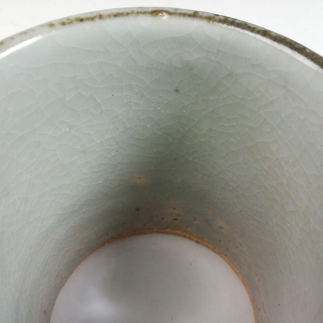 Ｗ１９６　蓋置　『菖蒲　蓋置』『萬古窯　加賀瑞山 造』　共箱　茶道具