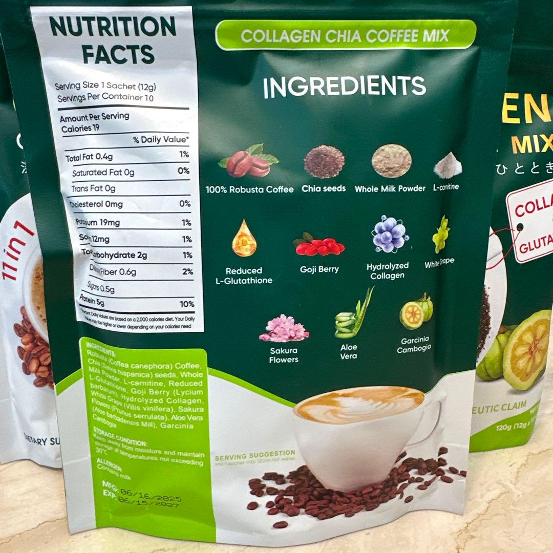 コーヒー FITGUMCOLLAGENCHIACOFFEEMIX120g 5set