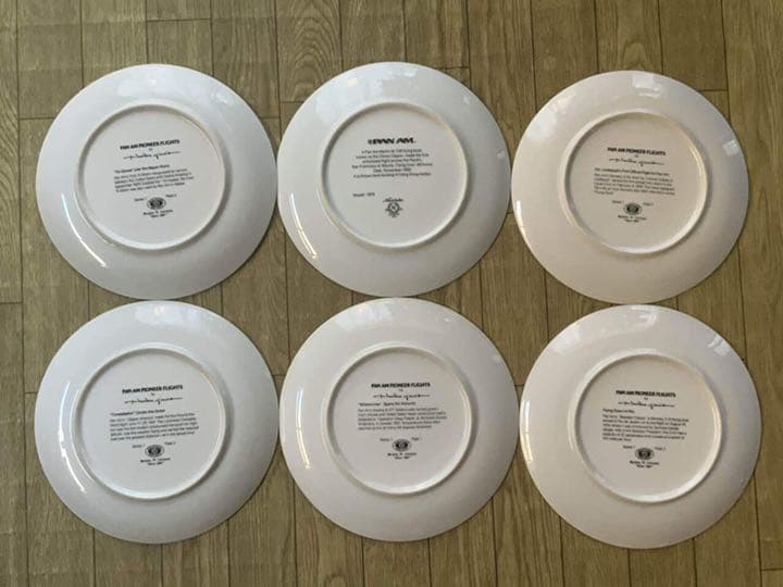 パンナム航空　絵皿　６枚セット　PAN AM