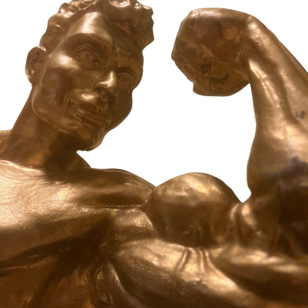 希少　ボディビルダー像　マッスル　筋肉美　ボディビル　トロフィー USA製 黄金