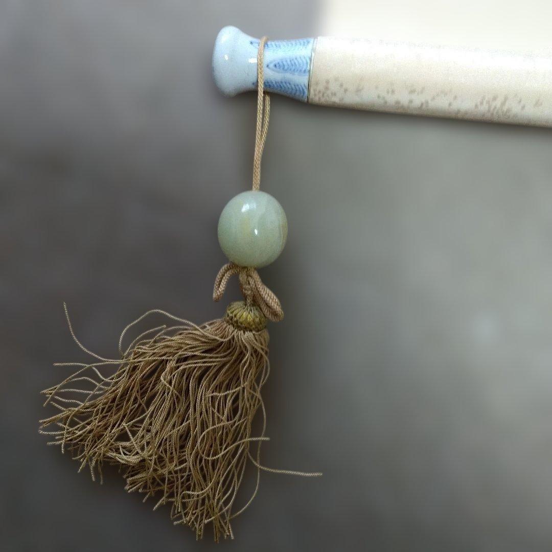 山深渓流 水墨画 掛軸 約180cm