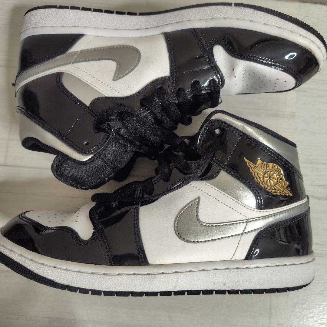 エアジョーダン1 MID SE 27.5cm パテント メンズスニーカー 箱有