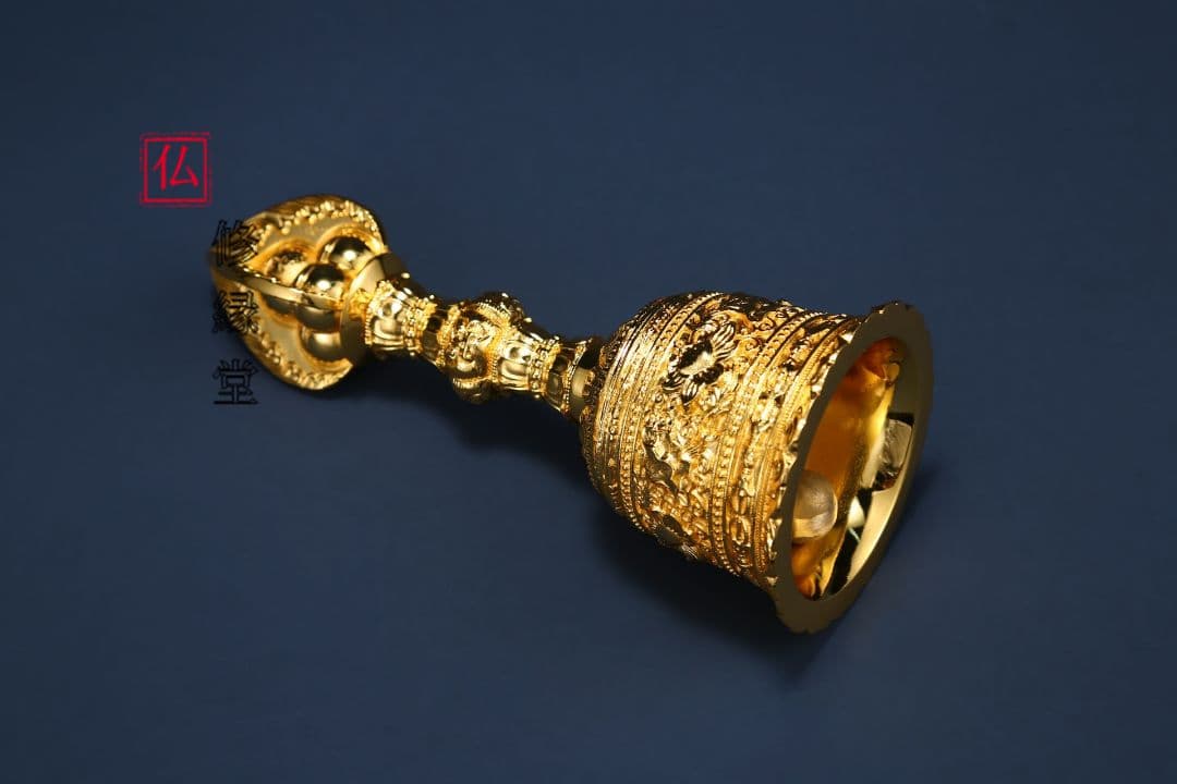 【修縁堂】密教法具 真言宗 法器 炎の宝珠鈴 寺院用仏具