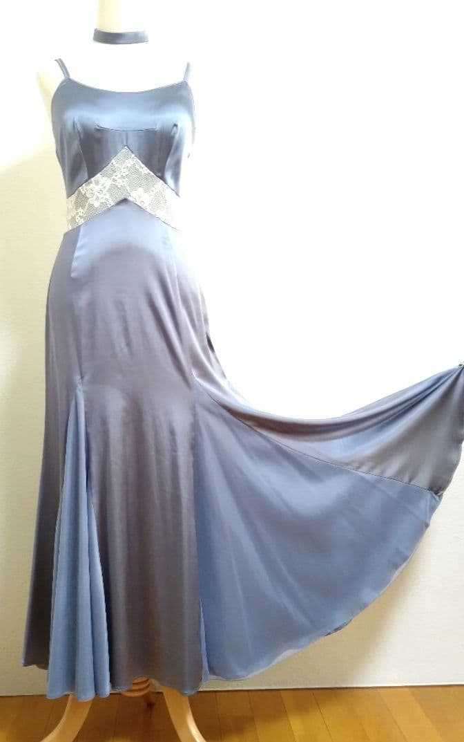 SALE☆チャコット ダンス衣装　ロングドレス シルバー L 定価90200円