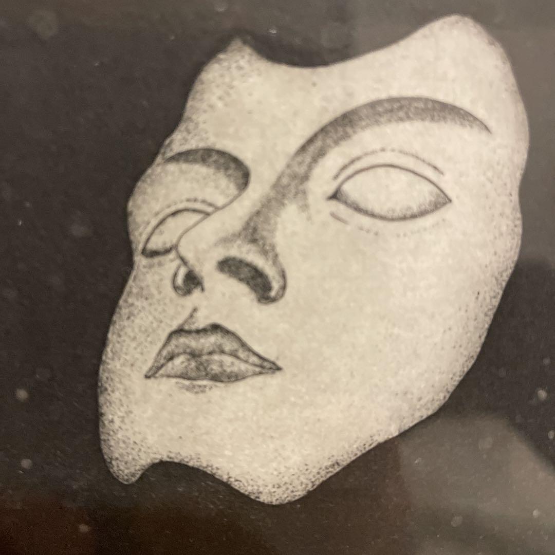 リトグラフ　加藤照夫　フェザーマスク　仮面舞踏会