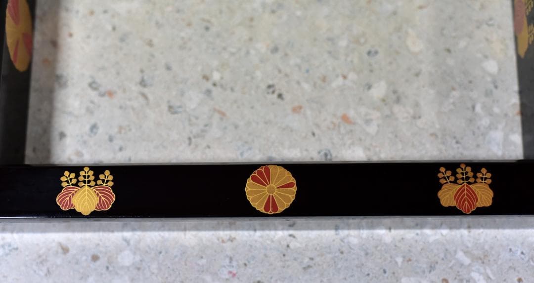 値下げ、高台寺蒔絵炉縁宗春作　囲炉裏/お茶道具木製　共箱