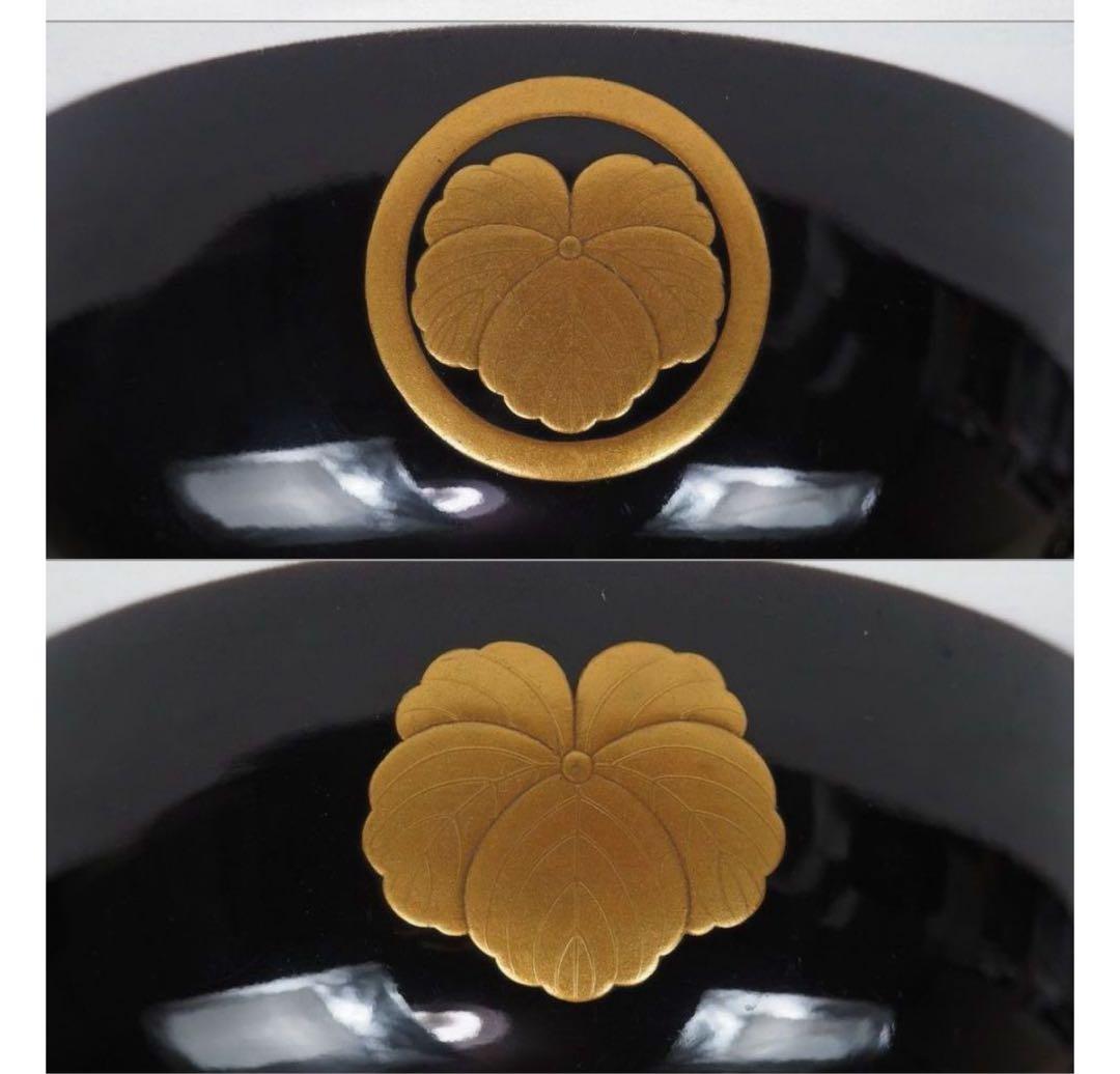 送料無料　江戸～明治日本橋老舗黒江屋　蔦家紋　本塗地散菊花金蒔絵吸物椀10客共箱