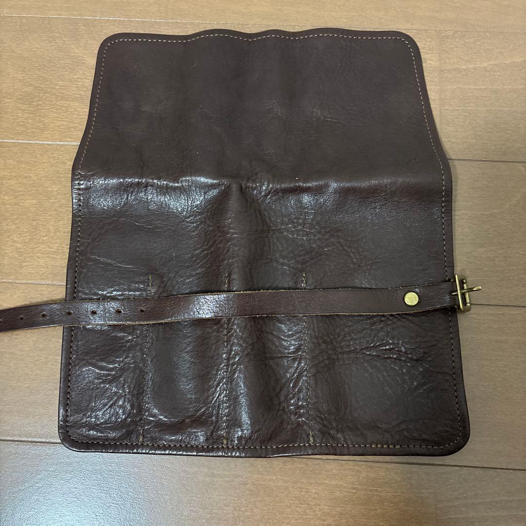 絶*ン様 TSL シュペリオールレイバー レザーロールペンケース ダークブラウン