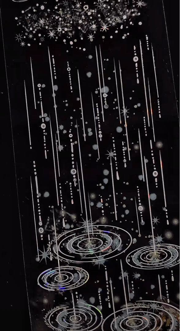 【9063】海外　マステ　3/5/巻　貝殻光マスキングテープ　雨　水滴　さざなみ