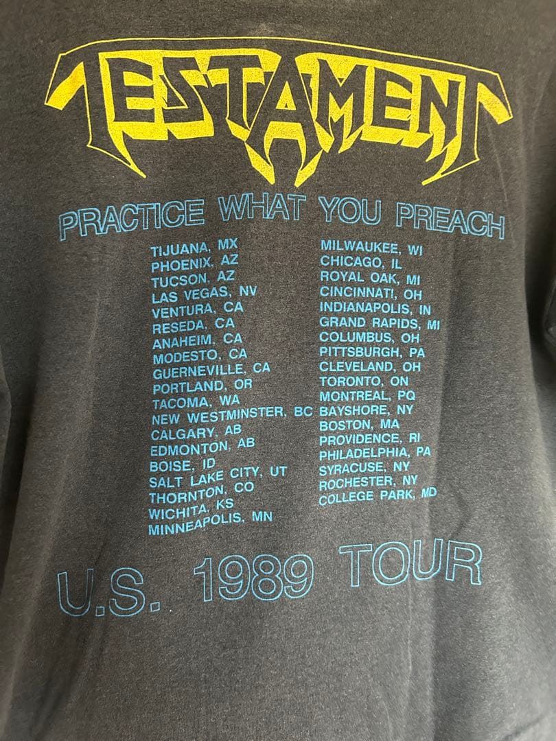 TESTAMENT 1989年ツアーTシャツ