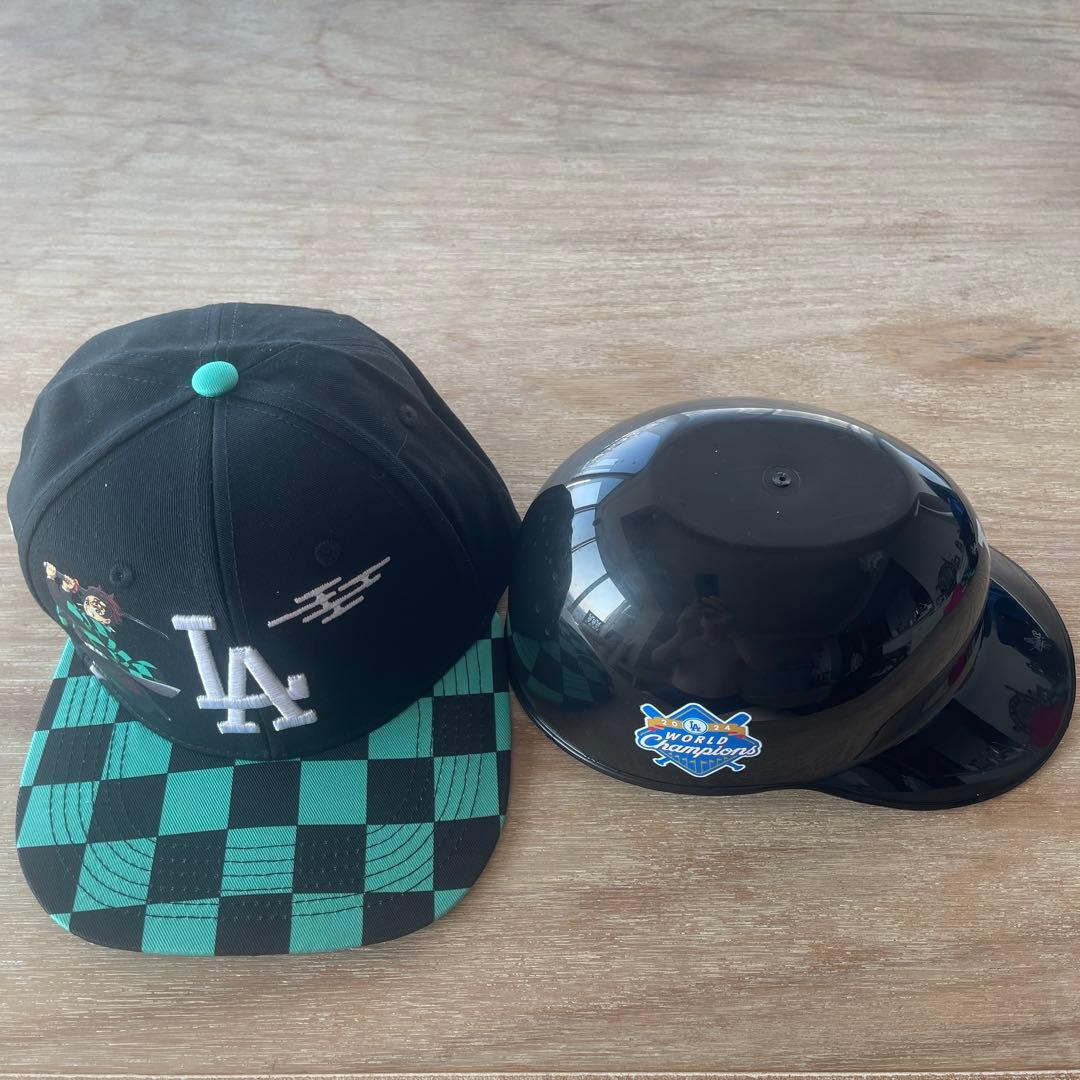 鬼滅の刃×LAドジャース 竈門炭治郎キャップ　ワールドチャンピオンカップ付
