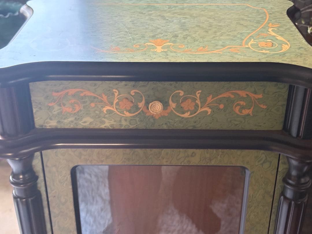 象嵌 キャビネット ガラスケース ショーケース アンティーク ビンテージ YZ