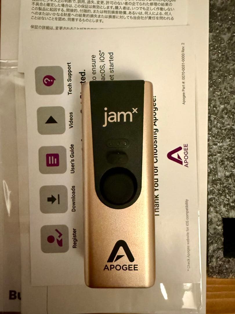 Apogee jam x オーディオインターフェイス