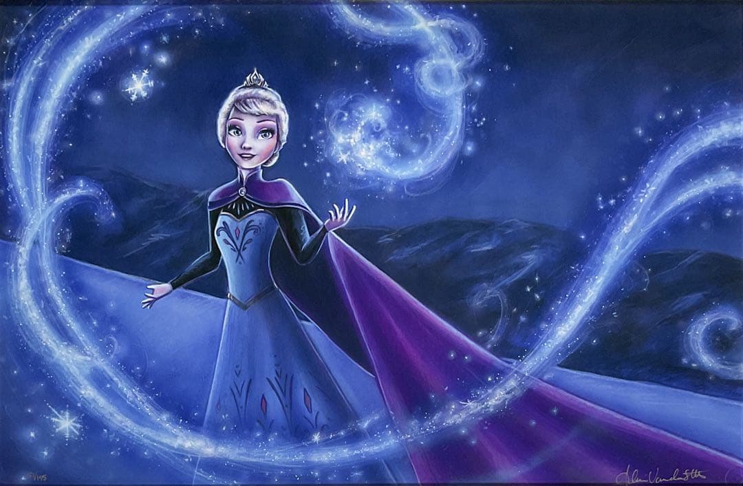 【アナと雪の女王】Vanderstelt ジクレ版画ディズニー証明書付き エルサ