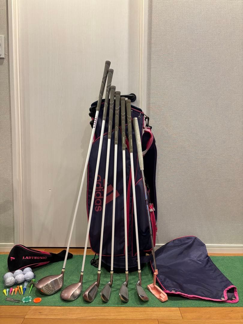 初心者お勧めレディースゴルフクラブセット7本☆ FIGAROフィガロ☆アディダス