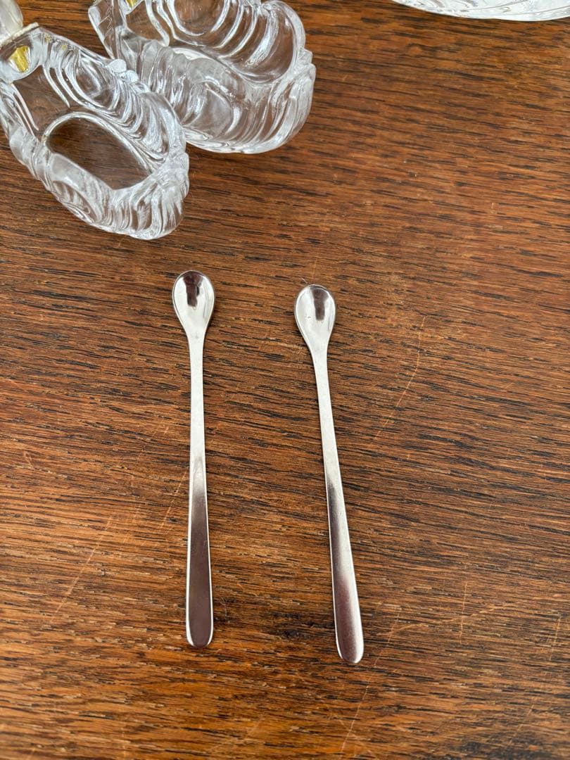 白鳥　スワン　3個セット　調味料入れ　クリスタルガラス　ビンテージ