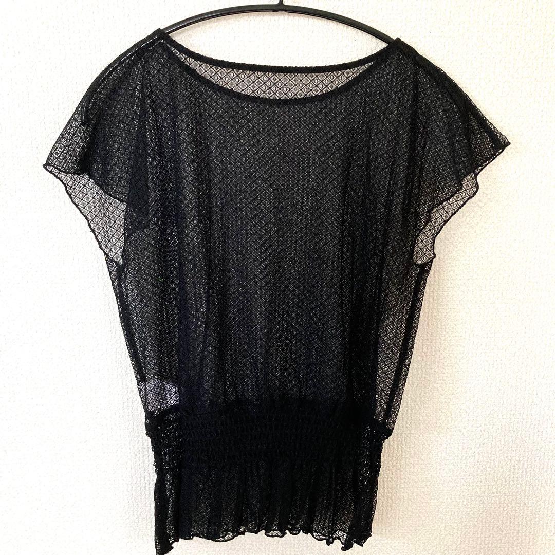 チャコット レース Tシャツ M レーシー 黒 社交ダンス バレエ ヨガウェア