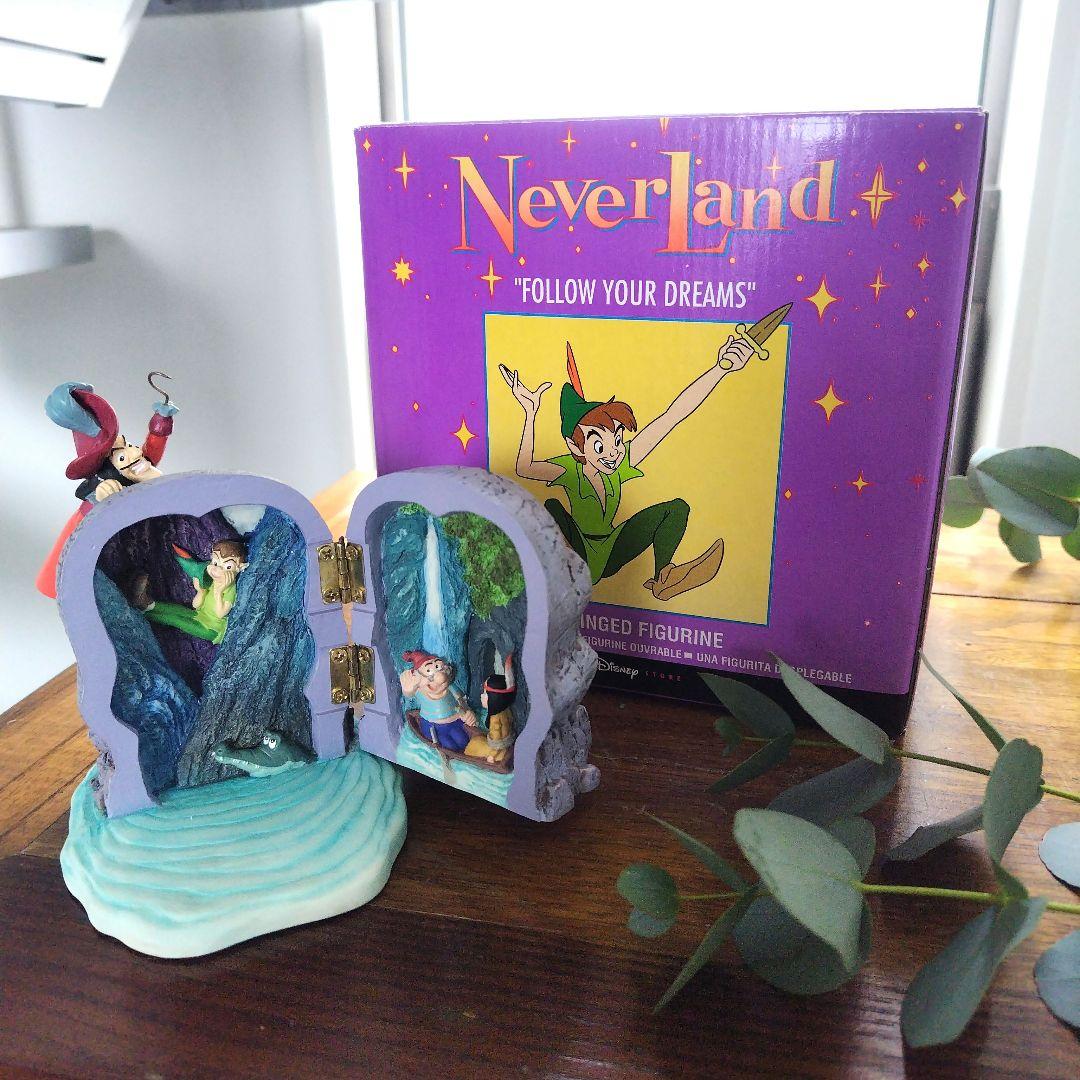 極美品！ディズニー NEVERLAND ピーターパンとフック船長　ドクロ置物