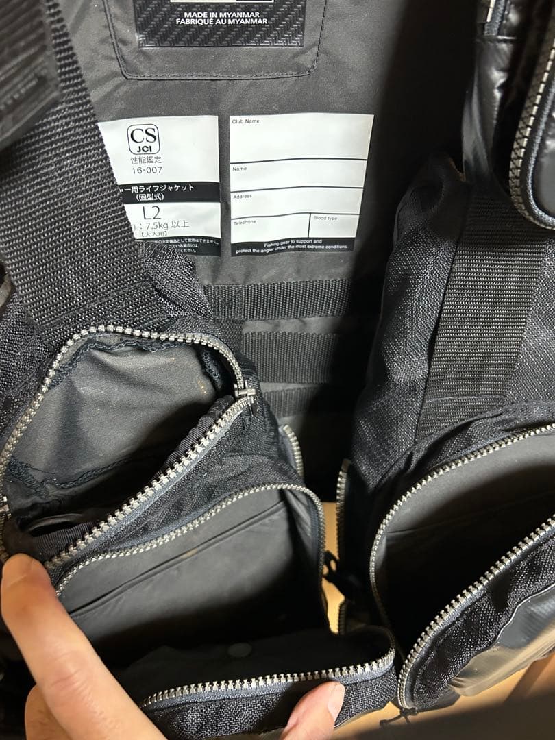 SHIMANO XEFO フィッシングベスト ブラック　付属品あり