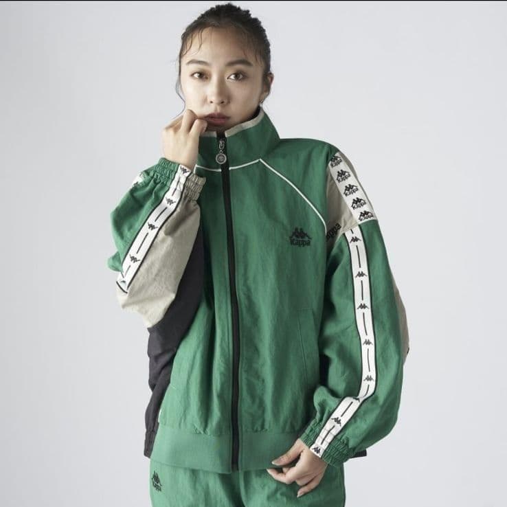 ☘️新品 カッパ Kappa トラックジャケット ナイロンブルゾン グリーン L