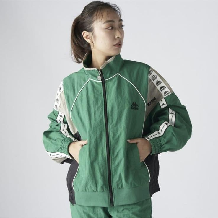 ☘️新品 カッパ Kappa トラックジャケット ナイロンブルゾン グリーン L