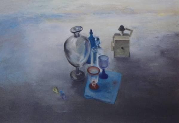 金山桂子、【遠い日】、希少な額装用画集より、新品額装付