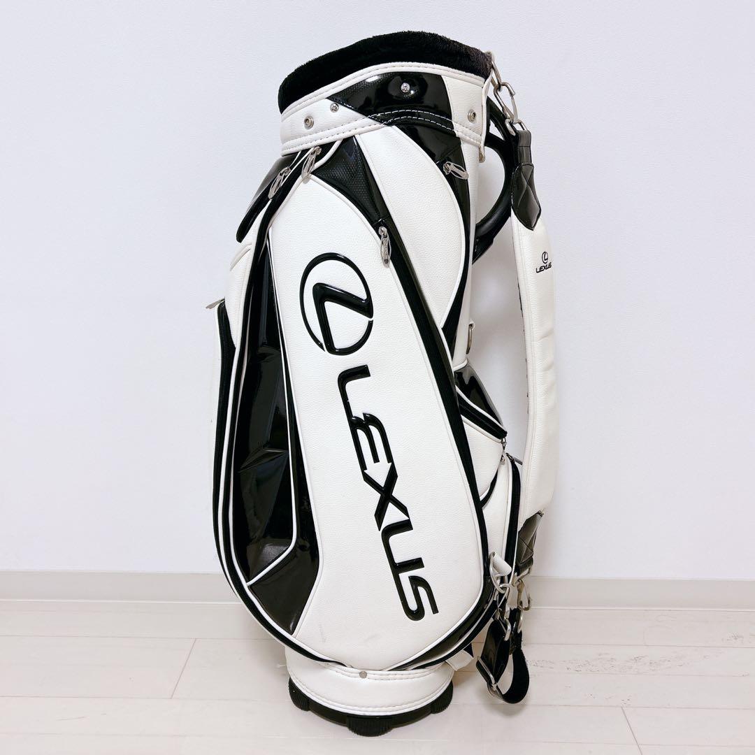 【美品】LEXUS キャディバッグ ホワイト/ブラック 清掃済み
