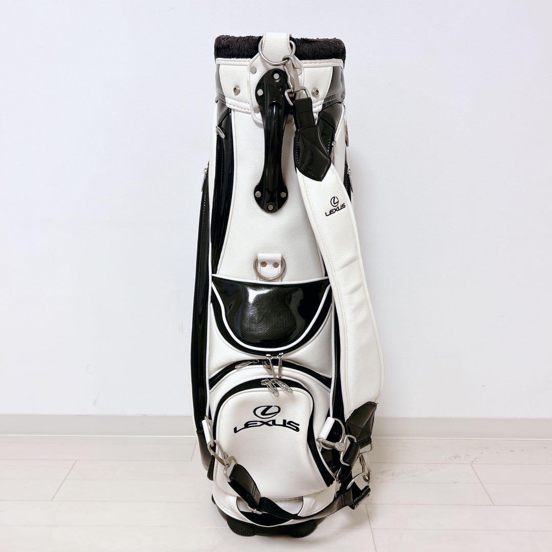 【美品】LEXUS キャディバッグ ホワイト/ブラック 清掃済み