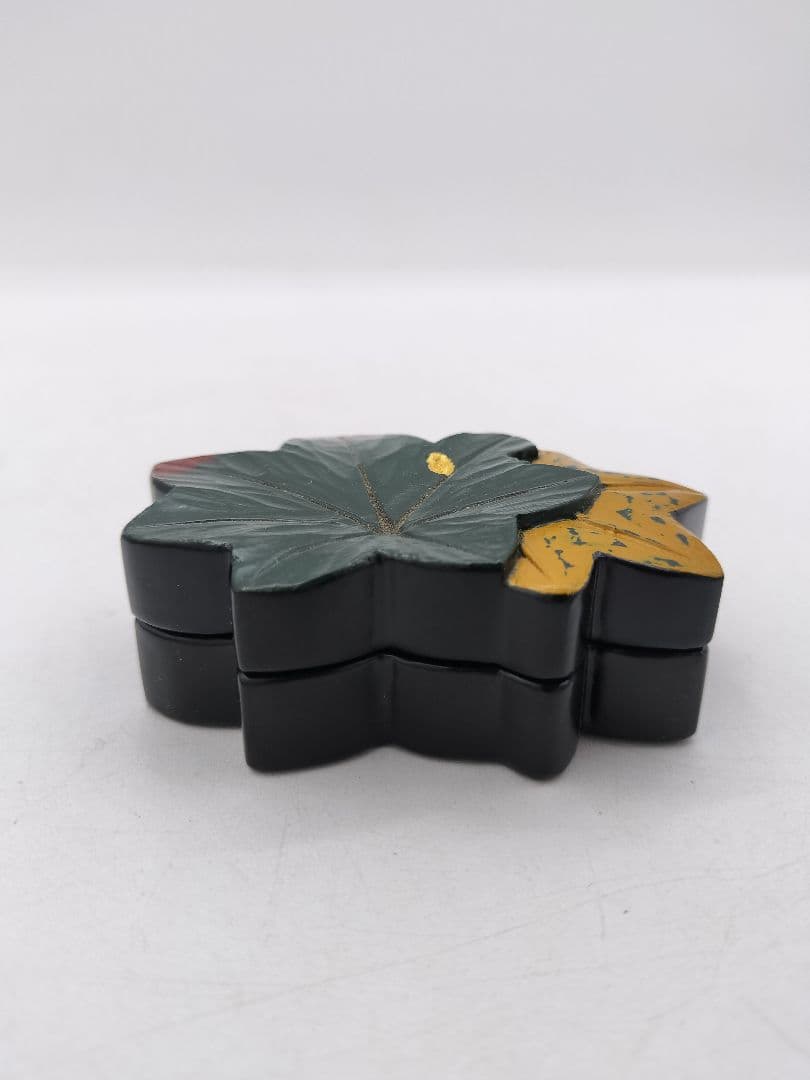 c775 【新品・未使用】香合 紅葉 般若雲舟 木箱 茶道具