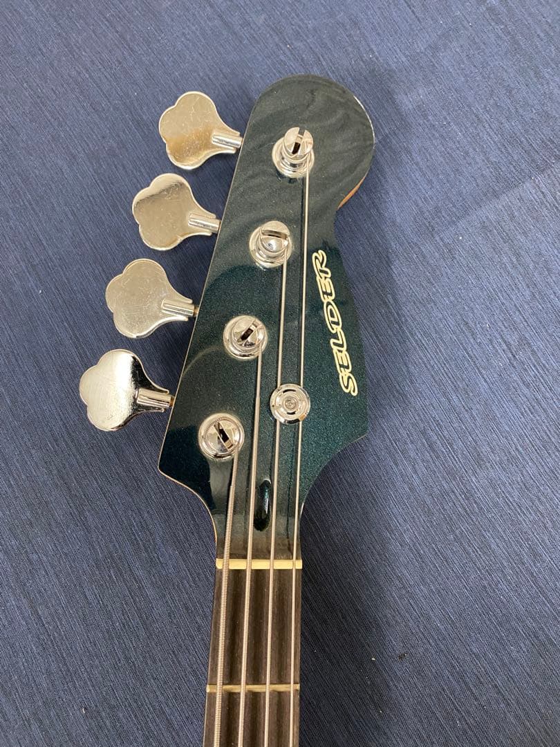 SELDER ジャズベースタイプ エレキベース マッチングヘッド ネイビー