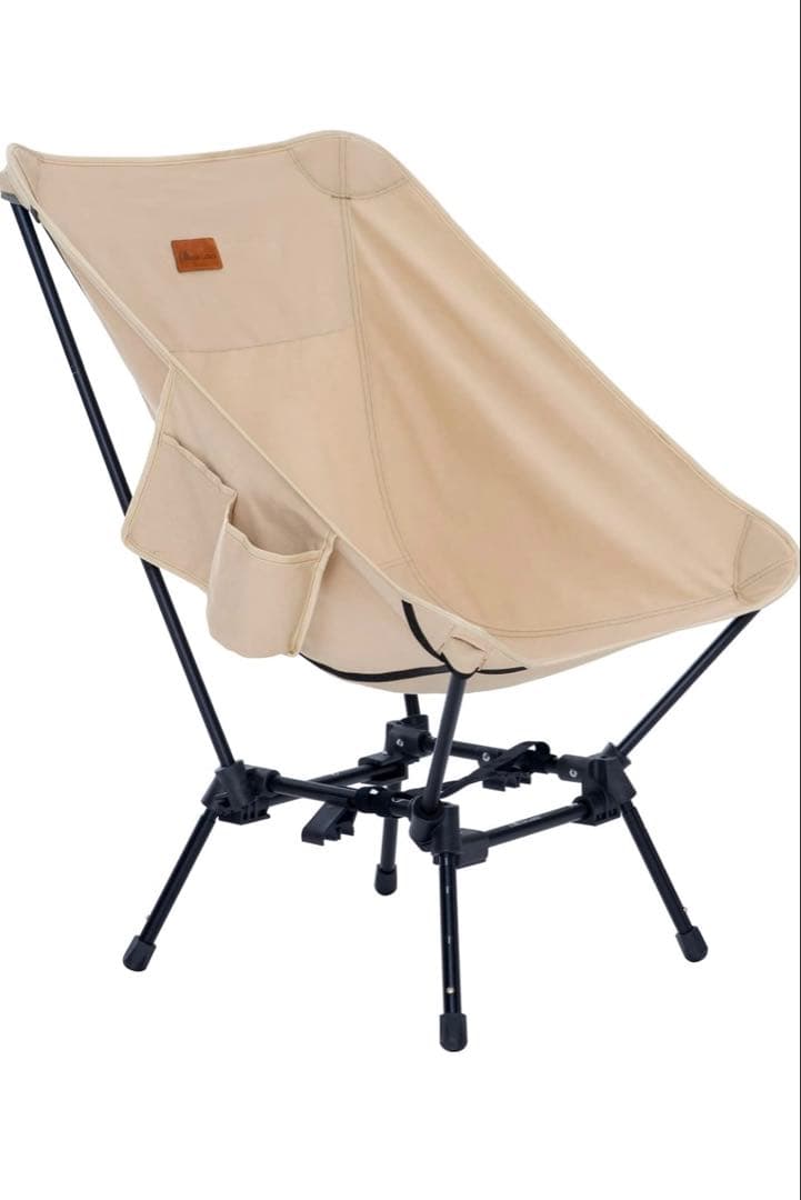 ベージュ アウトドアチェア 4段階高さ調整