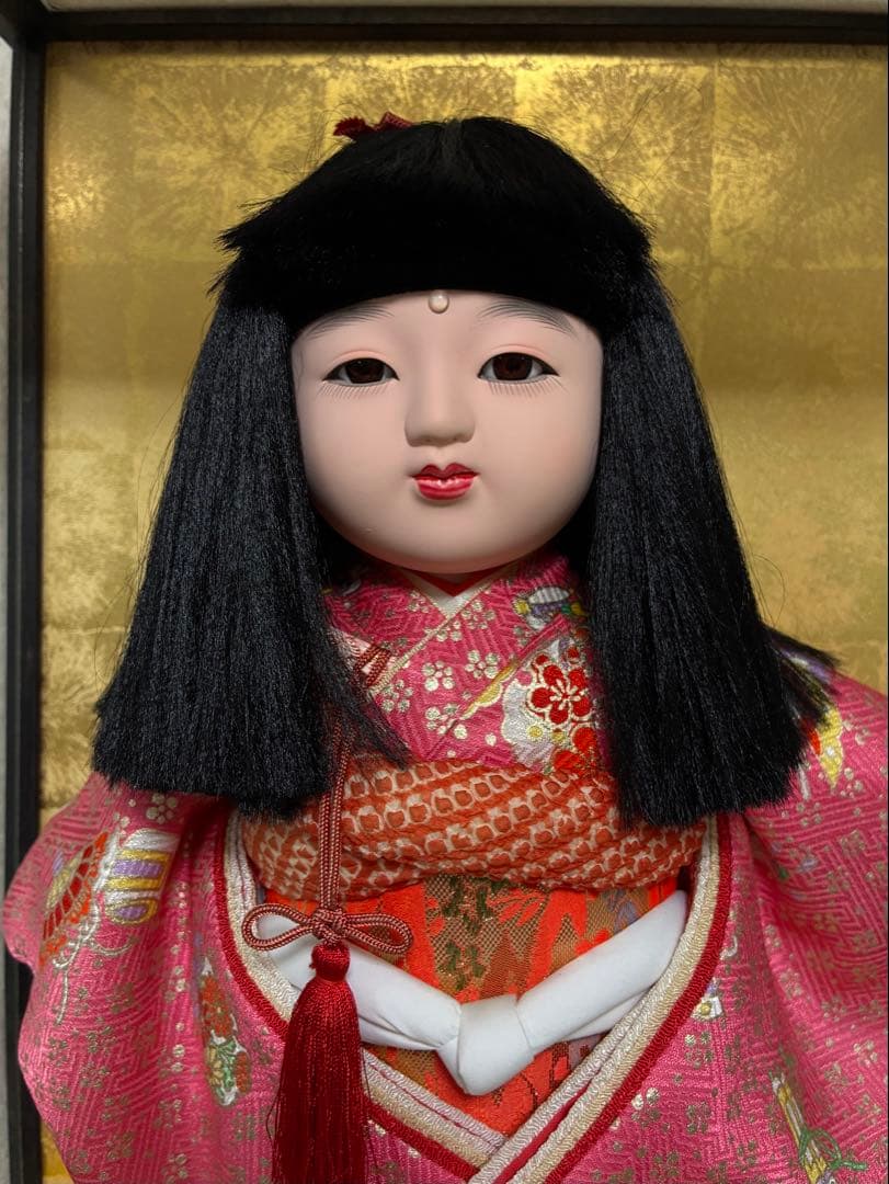 市松人形・人形の高さ約40cm・日本人形・ガラスケース無し