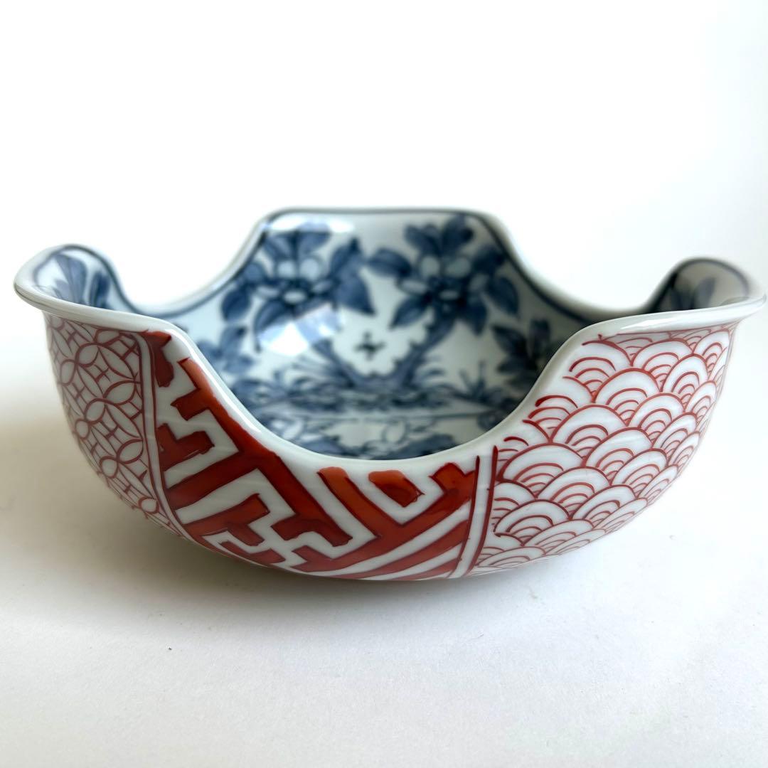 【未使用】京焼 清水焼 瑞昭窯 鉢 多用鉢 手書き ボウル 染付け